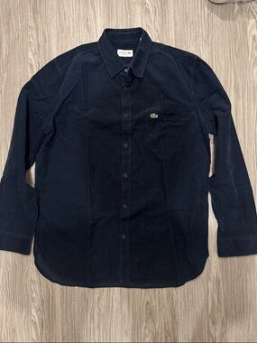 Lacoste Men's Dark Navy Long-Sleeve Button-Down Shirt